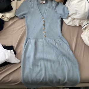 Brand new pastel blue dress knitted
